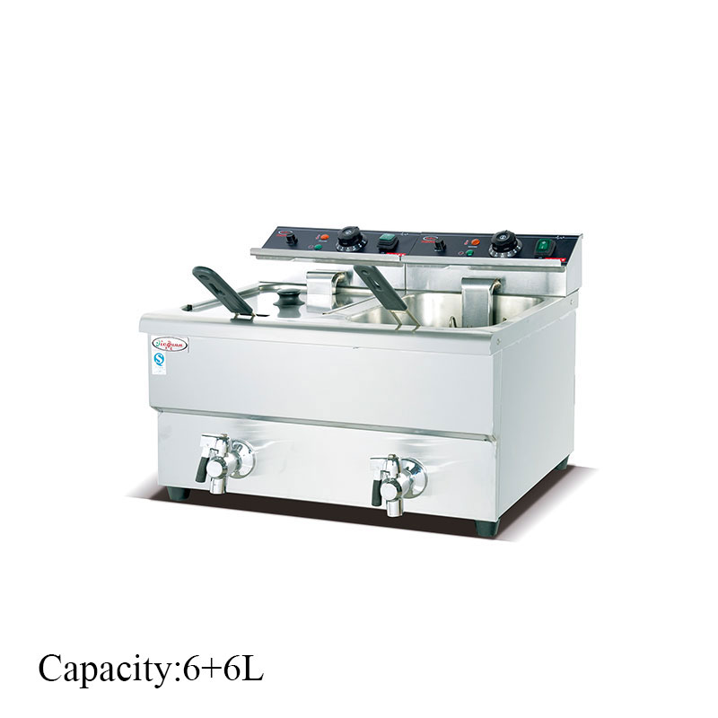 DF-10L-2 Counter Top Electric 2-Tank Fryer(2-Basket) 6L/tank commercial kitchen equipment