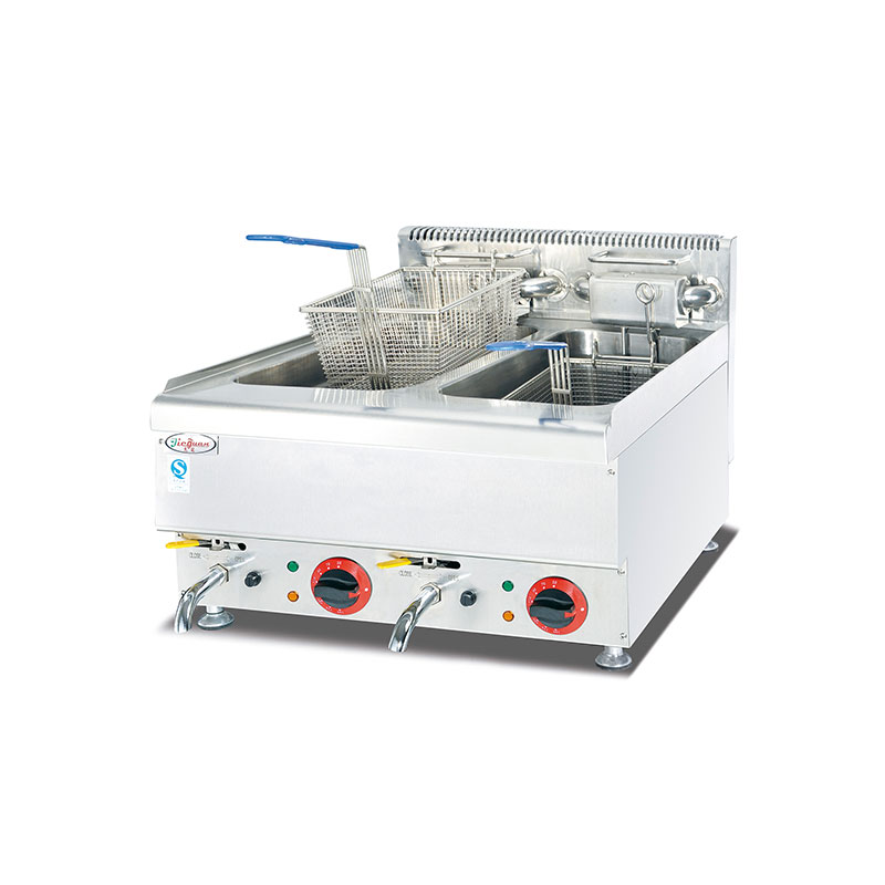 DF-665 Counter top electric fryer 2-tank & 2-basket capacity: 12L/tank commercial kitchen equipment