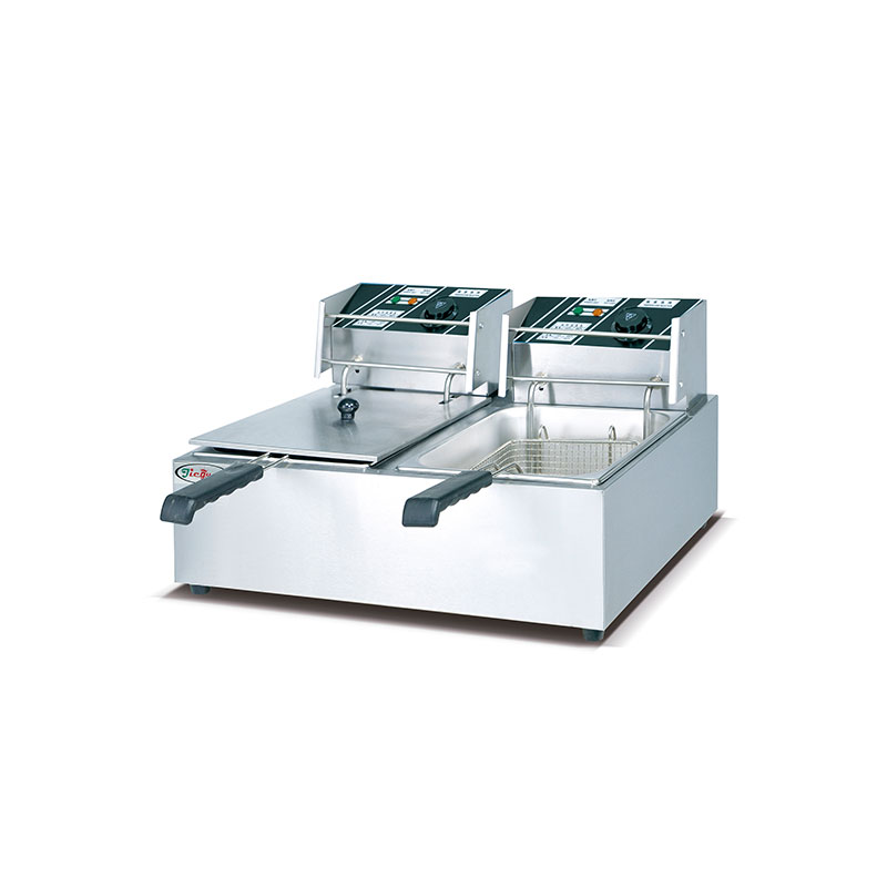 DF-82 counter top electric fryer 2-tank& 2-basket 6L/tank commercial kitchen equipment