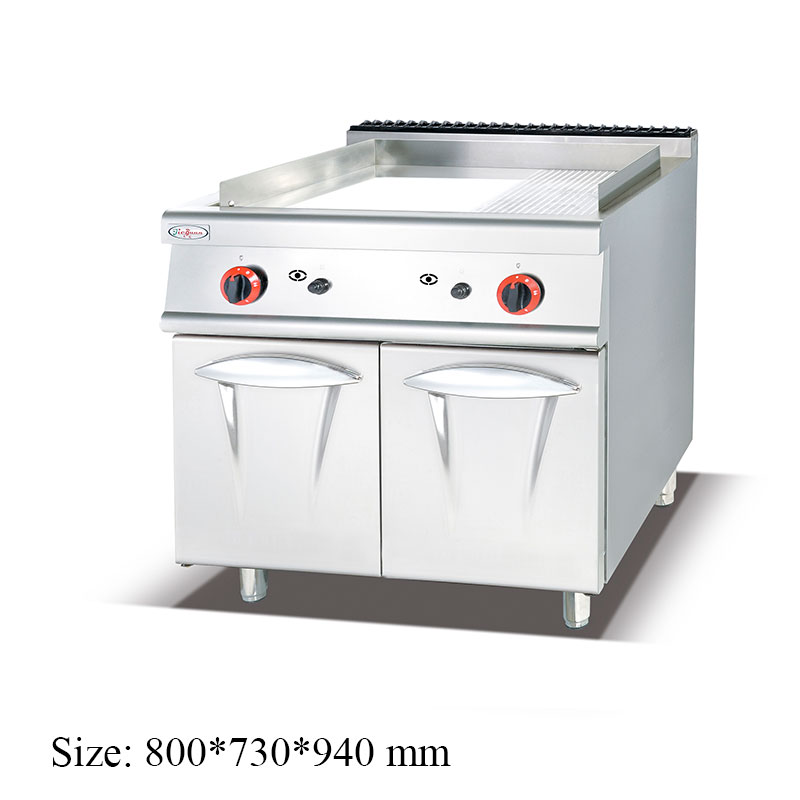 GH-786 Gas Griddle with Cabinet(1/3 Grooved) commercial kitchen equipment