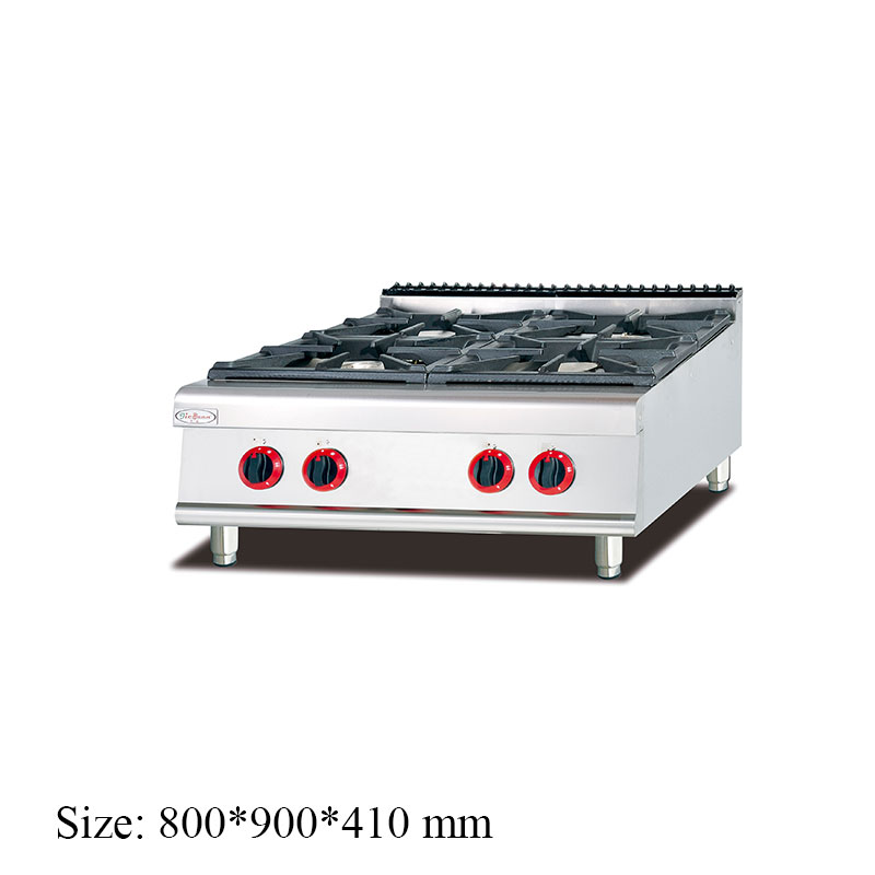 GH-987-1 Counter Top Gas Range with 4-Burner commercial kitchen equipment