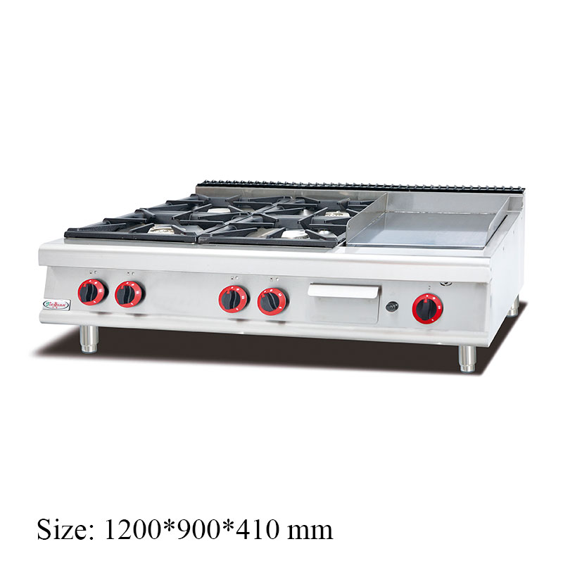GH-996-1 Gas Range with 4-Burner and Griddle commercial kitchen equipment
