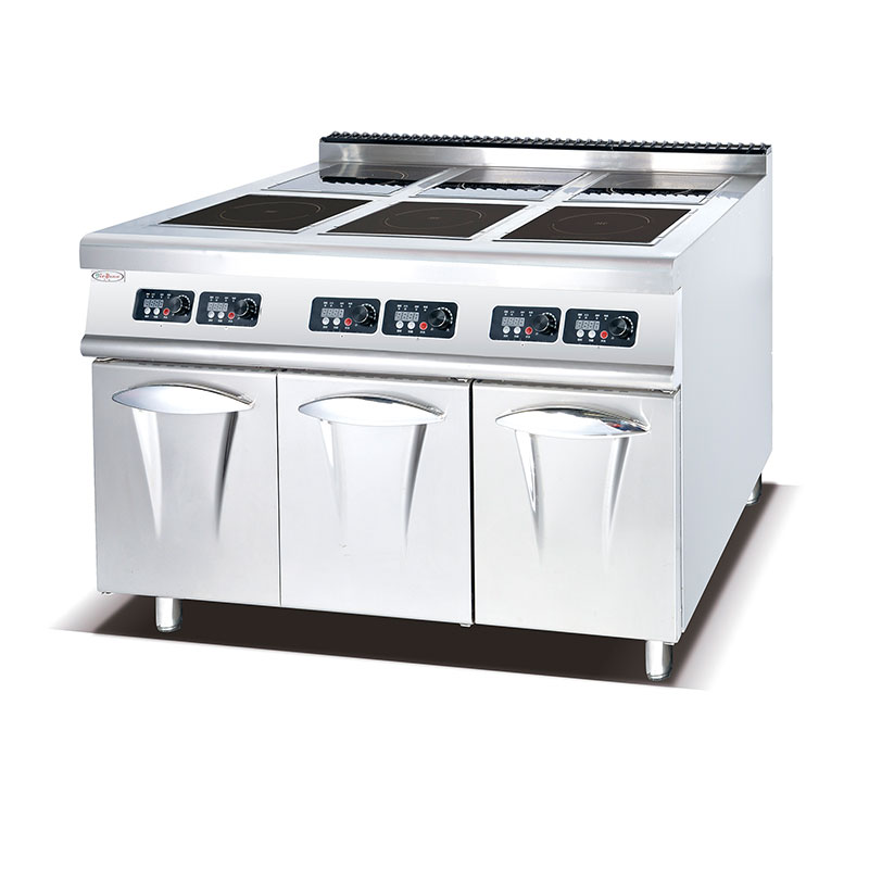 JG-497 Freestanding 6 Burner Induction Cooker With Cabinet commercial kitchen equipment